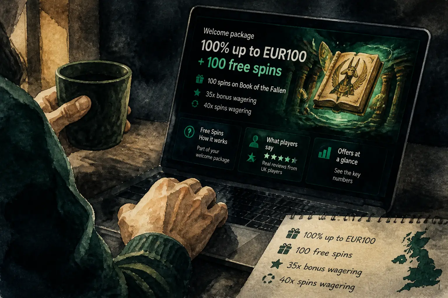 Qbet Casino Free Spins for United Kingdom Players visual guide for Qbet Casino